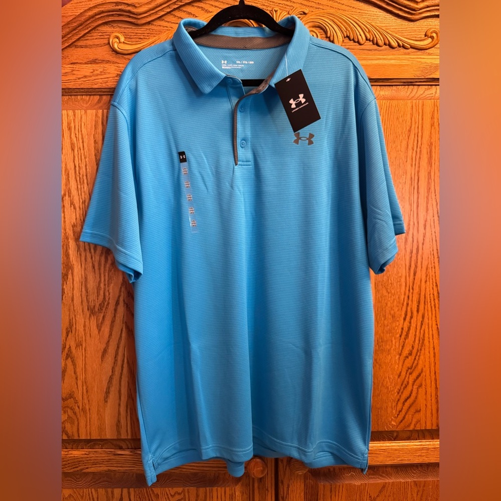 Under Armour Blue 2X Polo Shirt Classic Design NWT